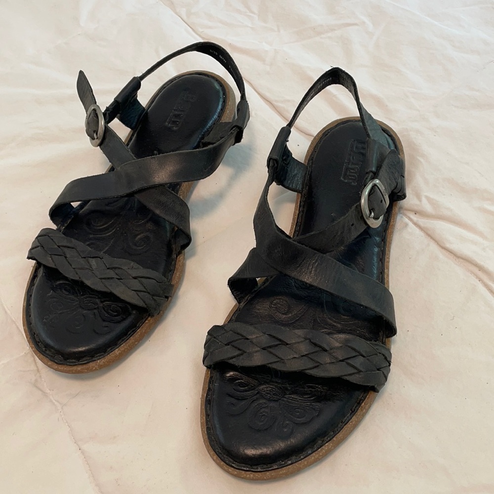 Born Ruben Branded Strappy Leather Sandals